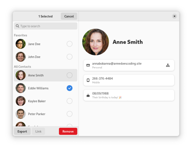 Contacts screenshot 3