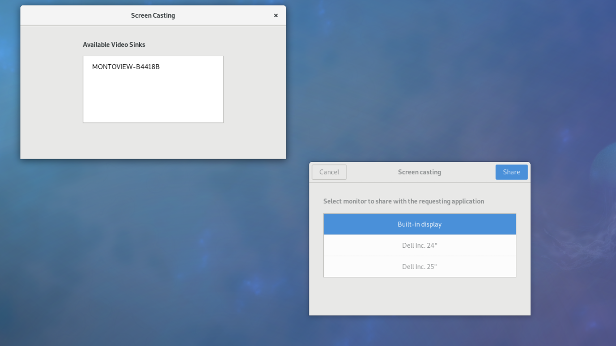 GNOME Network Displays screenshot