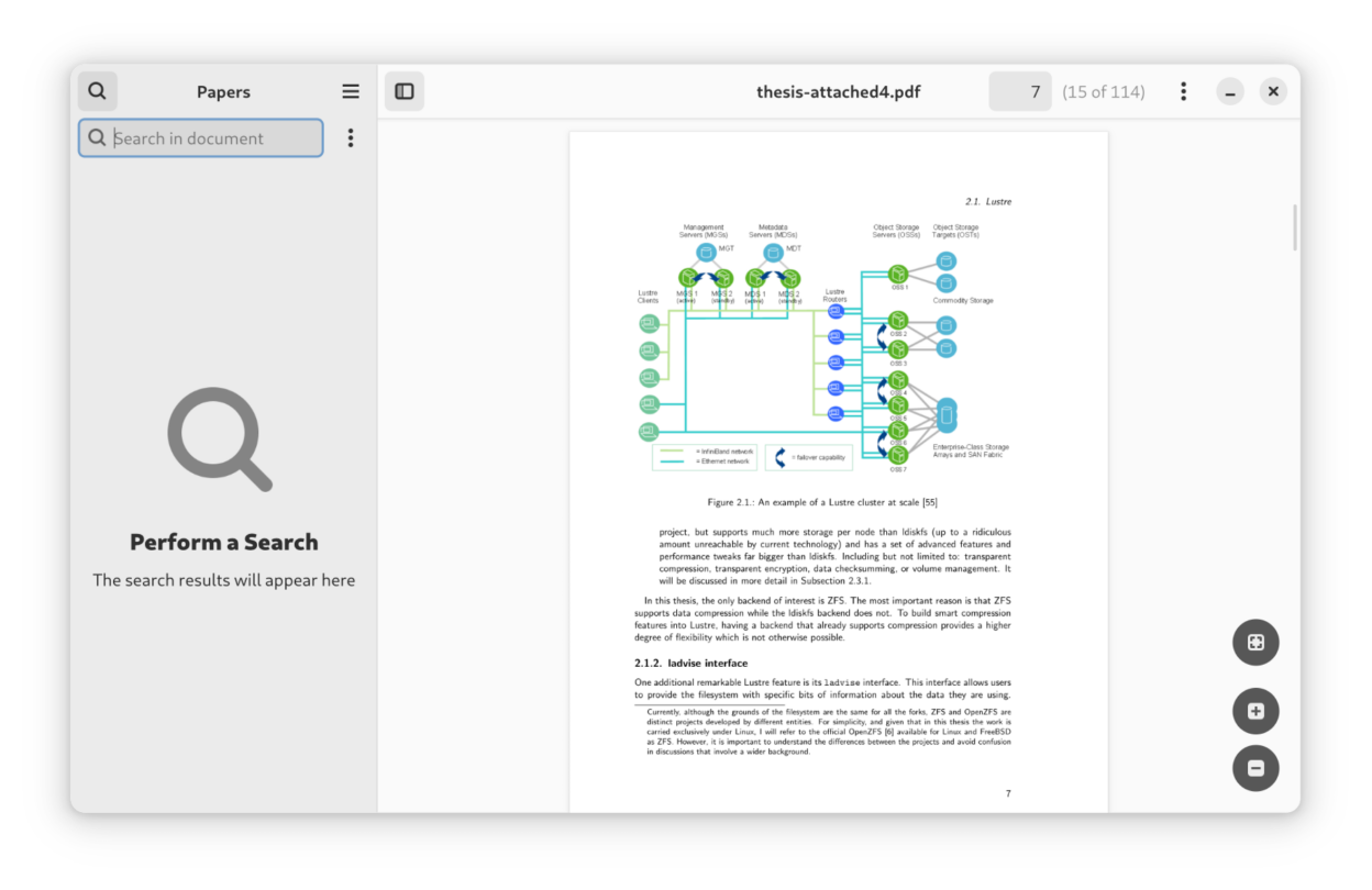 All search actions are contained in the sidebar
