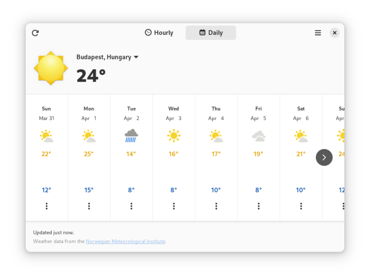 Weather screenshot 2