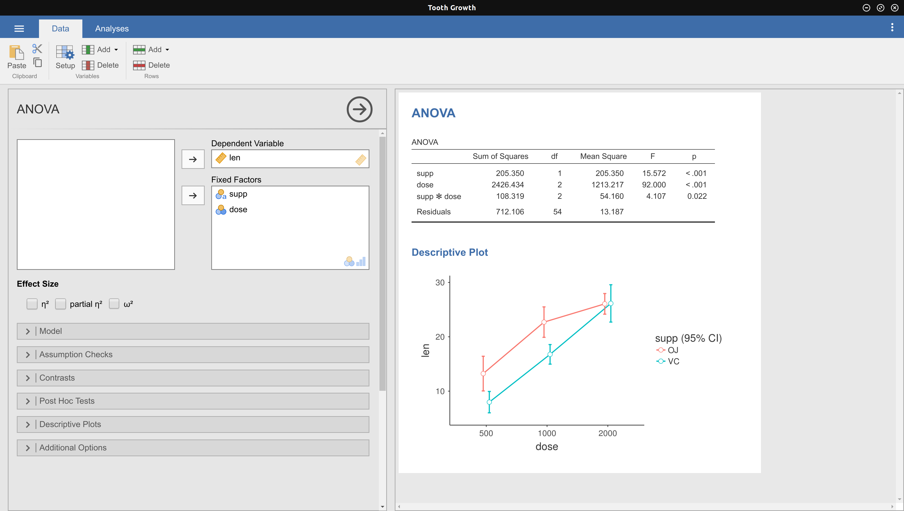 Screenshot 2 of jamovi