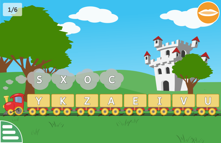 "Click on an uppercase letter" activity