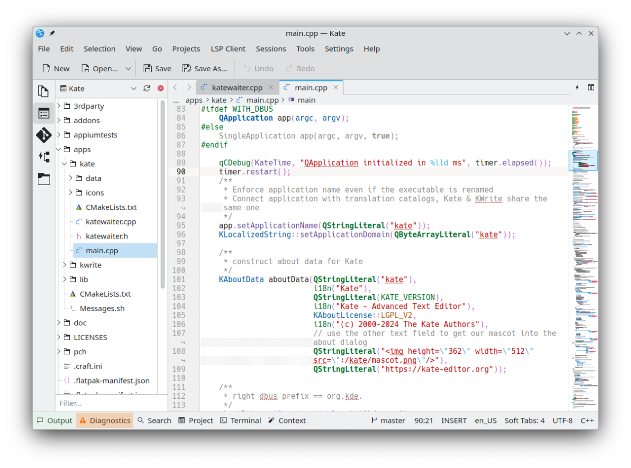 Kate screenshot 1