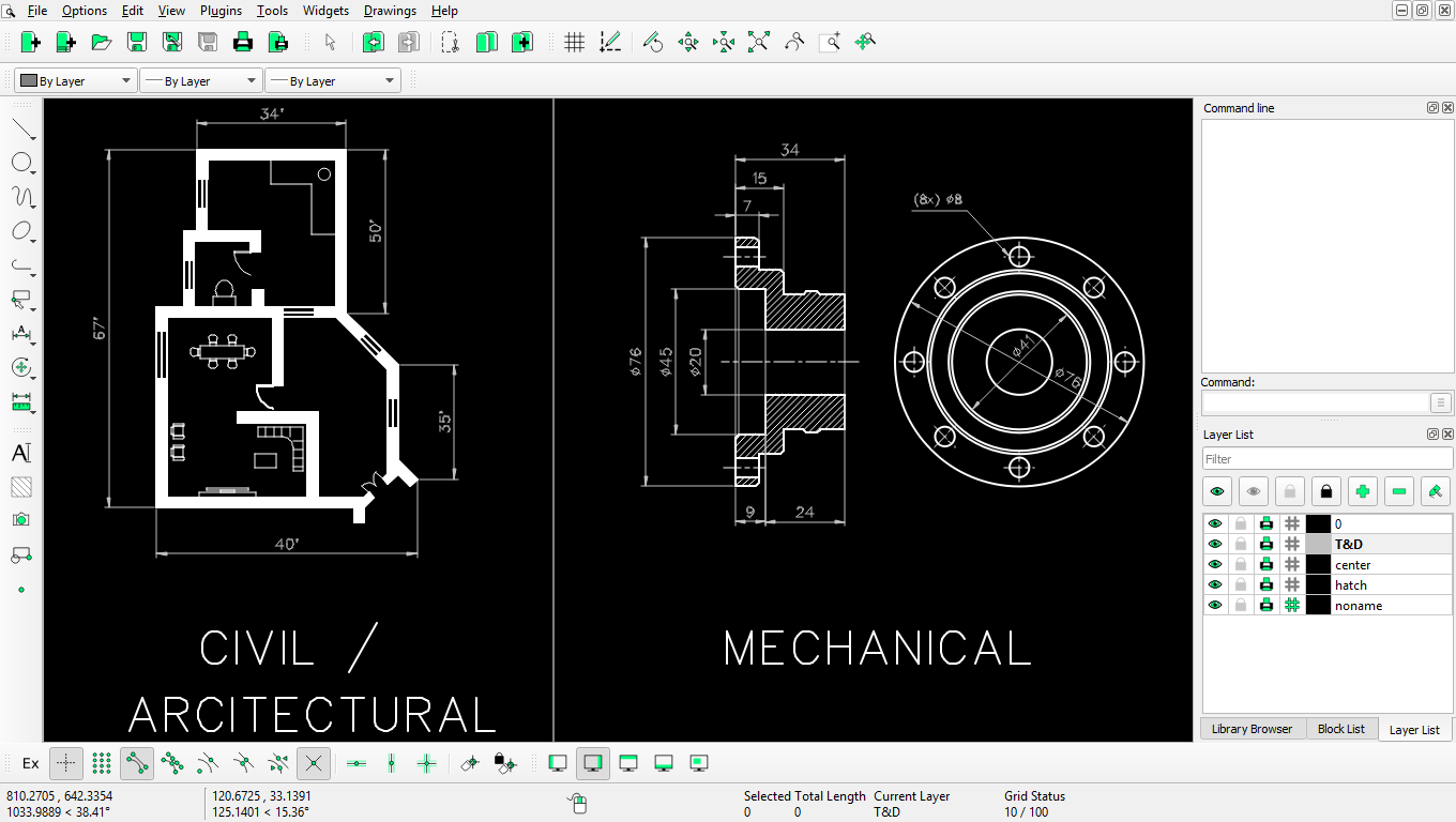 Screenshot 1 of LibreCAD