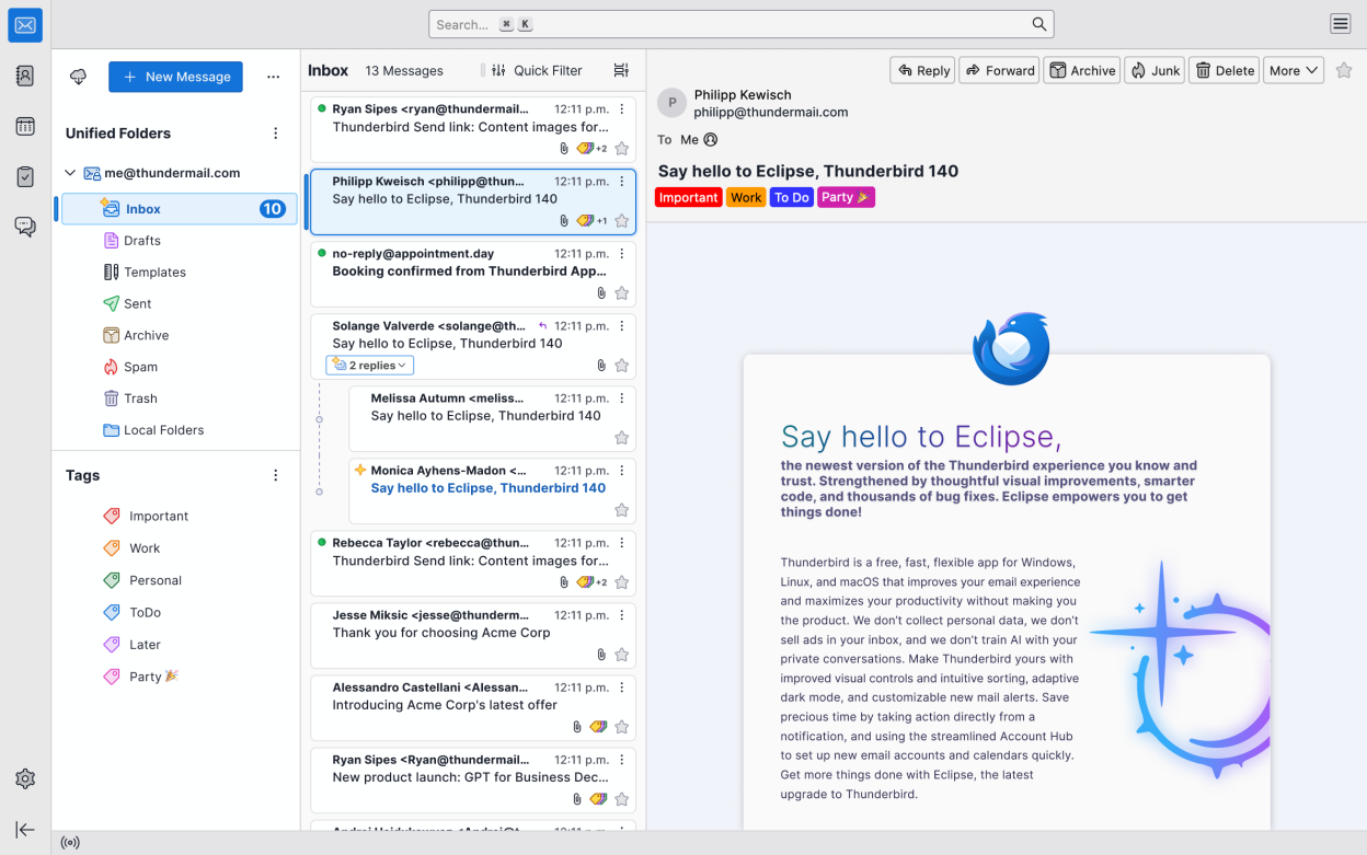 Thunderbird screenshot 1
