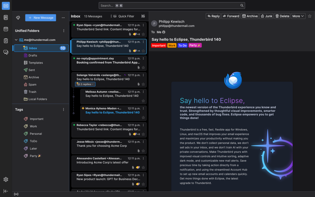 Thunderbird screenshot 2