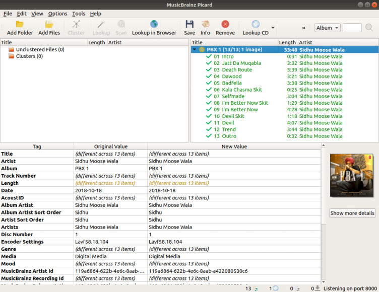 MusicBrainz Picard screenshot 1