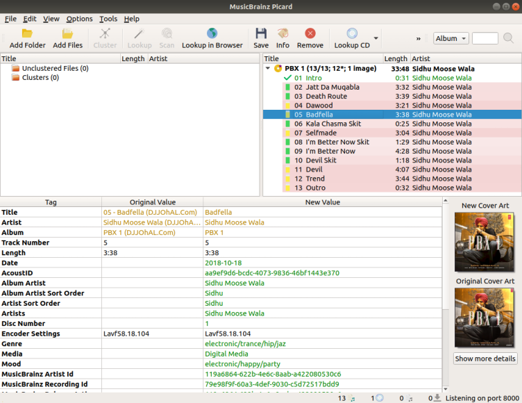 MusicBrainz Picard screenshot 4