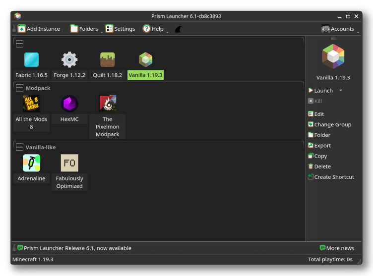 Prism Launcher screenshot 1