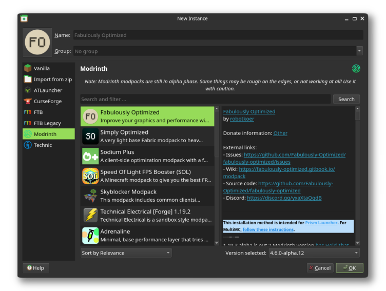 Prism Launcher screenshot 2