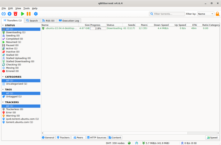 qBittorrent screenshot 1