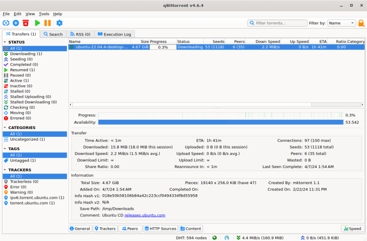 qBittorrent screenshot 2