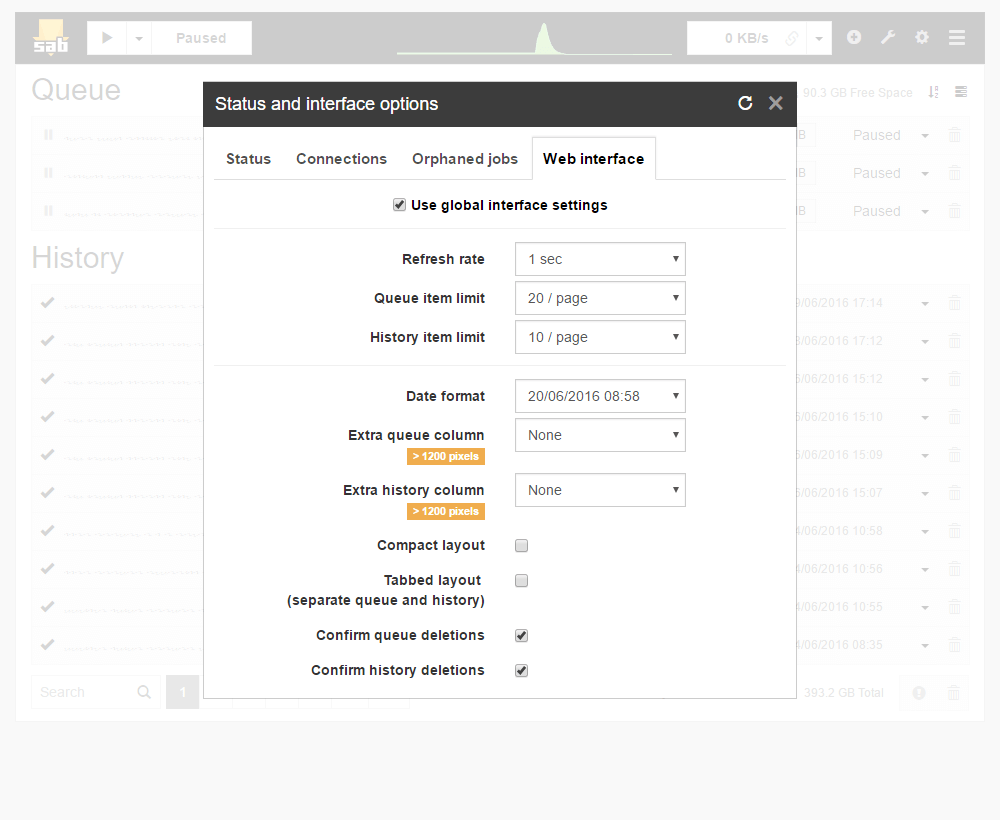 Customize the interface