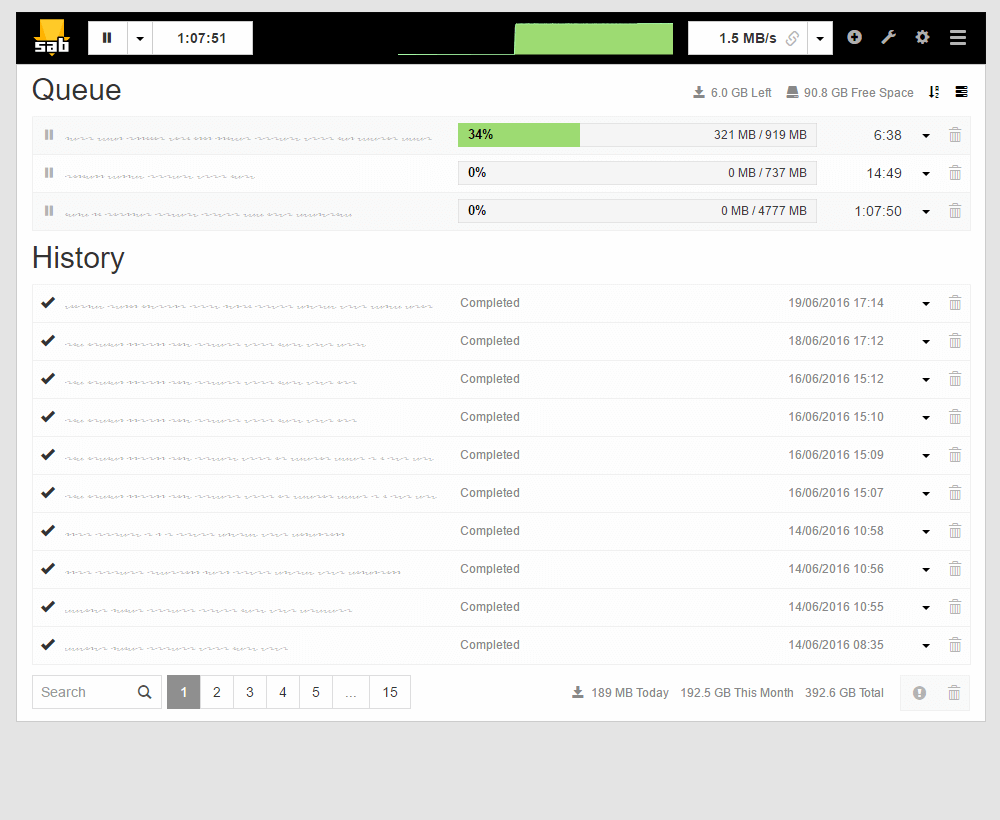 Screenshot 1 of SABnzbd