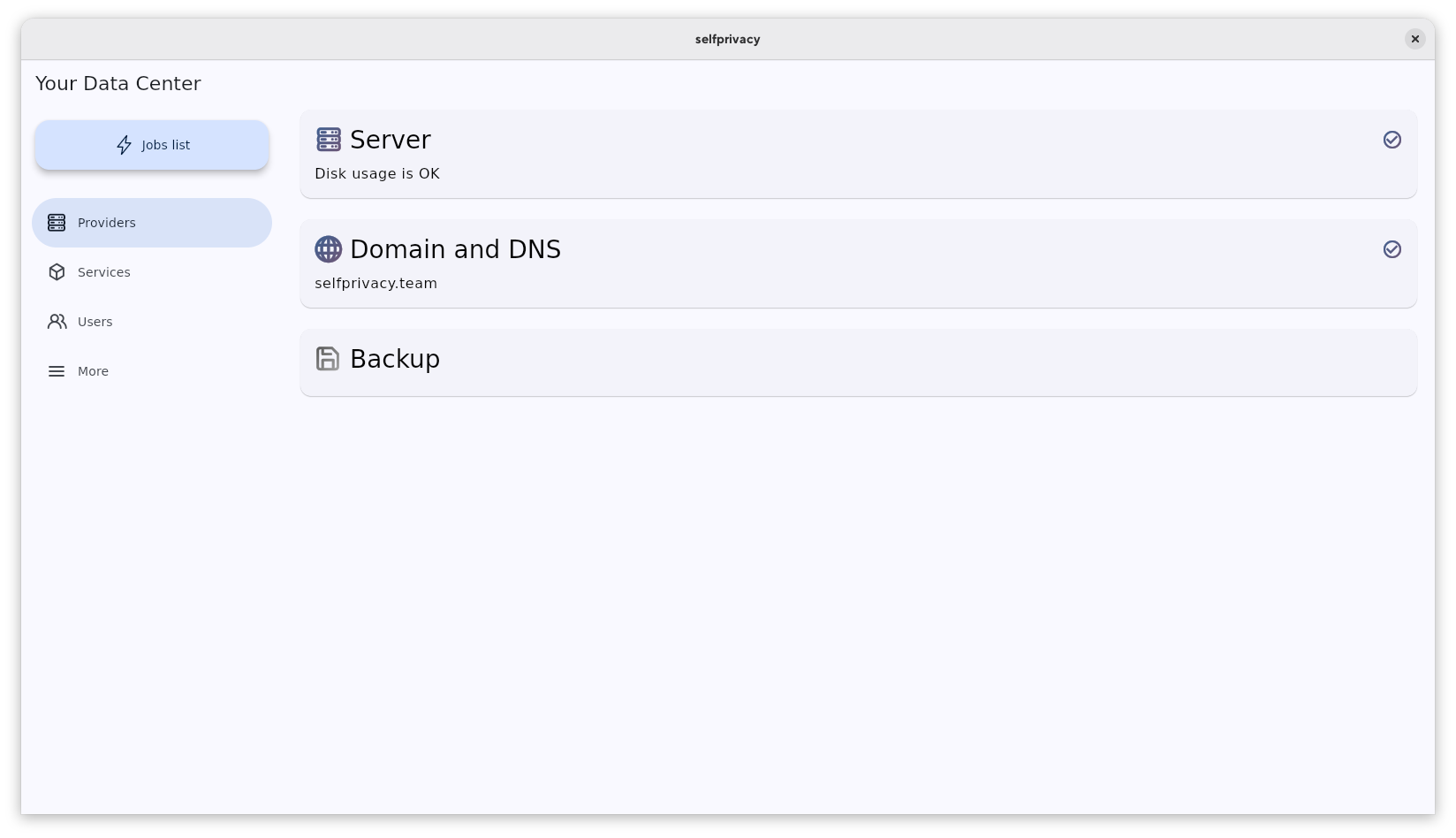 Screenshot 1 of SelfPrivacy