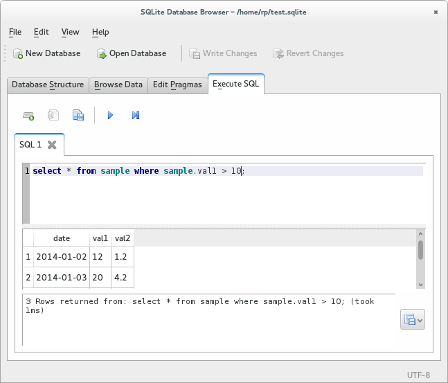 Screenshot 1 of DB Browser for SQLite