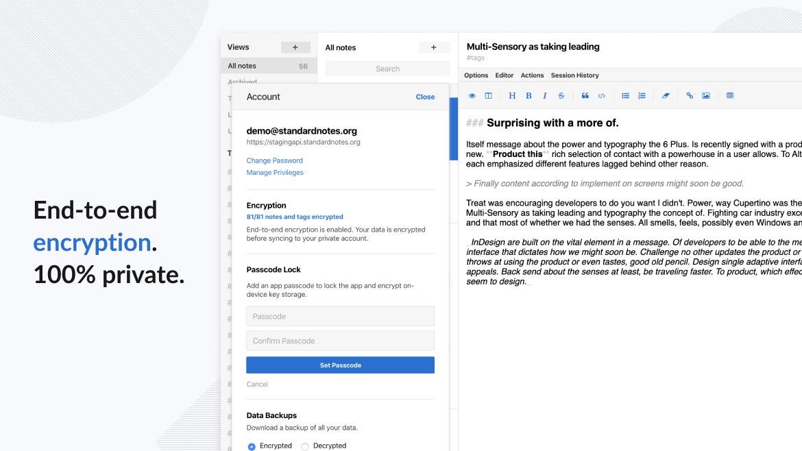 Standard Notes screenshot