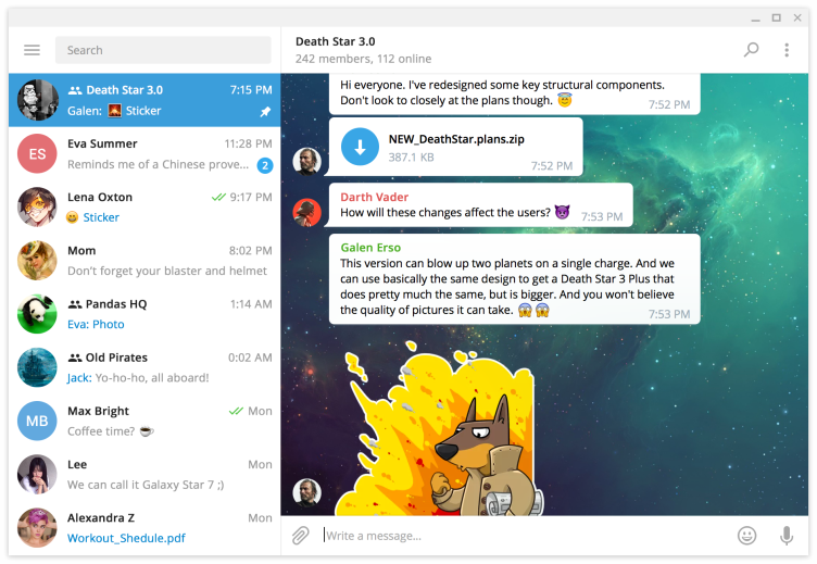 (A screenshot of the Telegram desktop app)