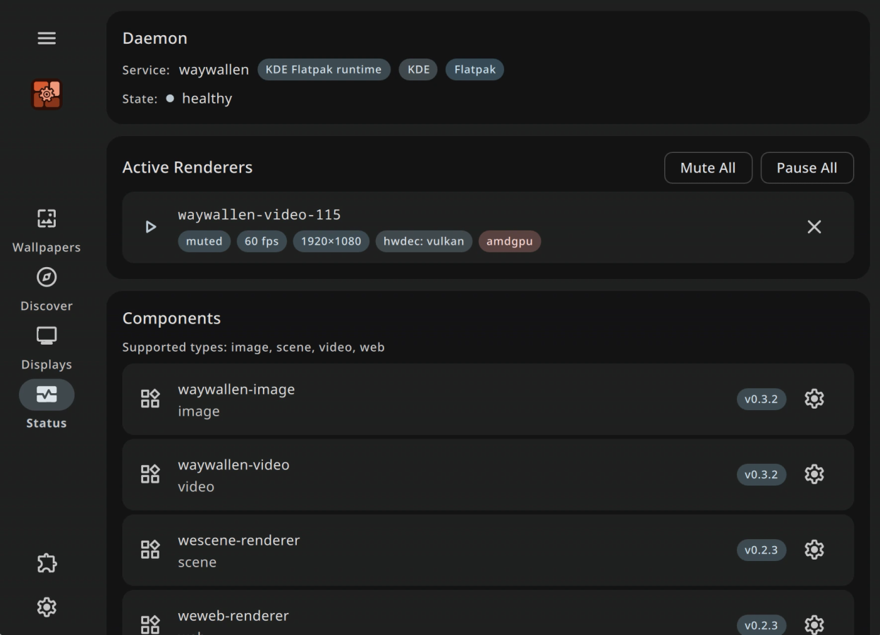Renderer and component status