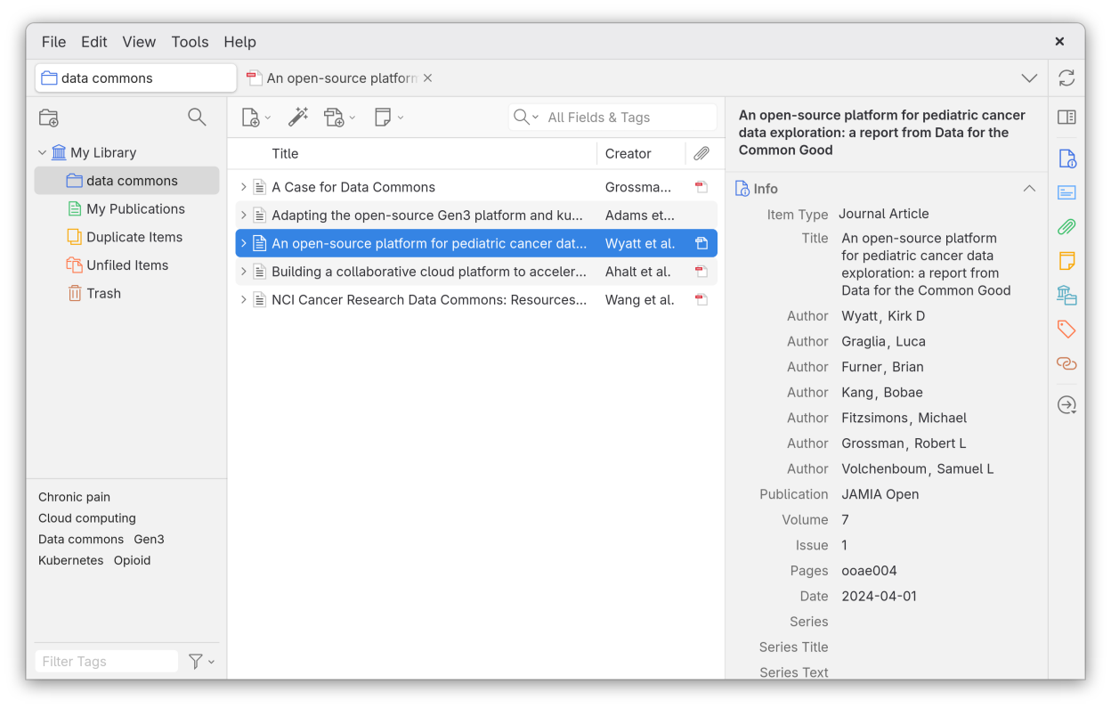 Zotero screenshot 1