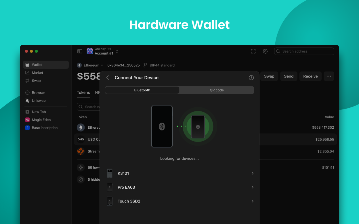 Hardware wallet connection on macOS