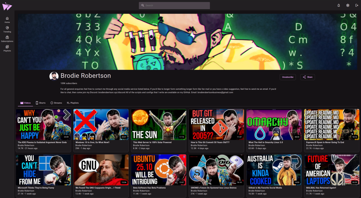Browsing a channel