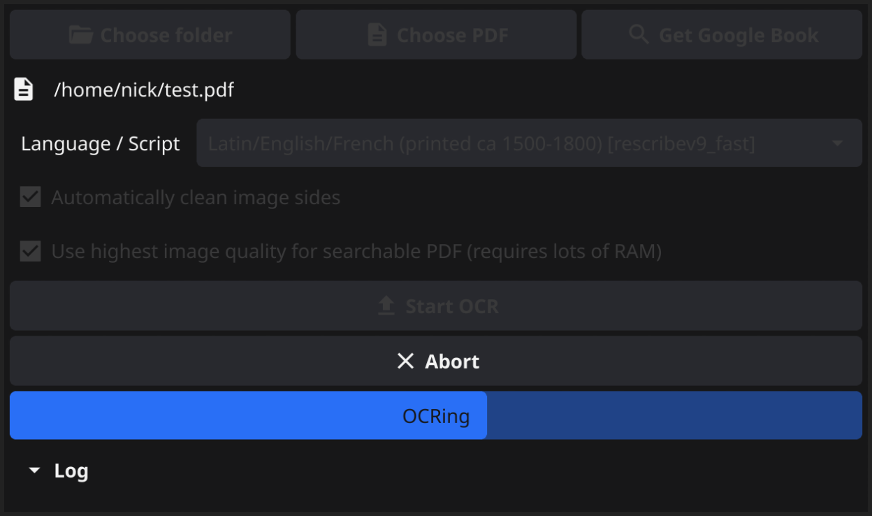 OCR in progress