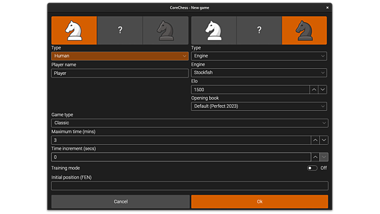 Chess engine: CorChess 150823 Dimension 2048 (experimental version of  CorChess)