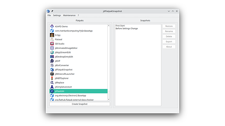 jdFlatpakSnapshot | Flathub